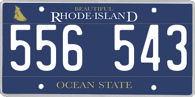 RI license plate 556543