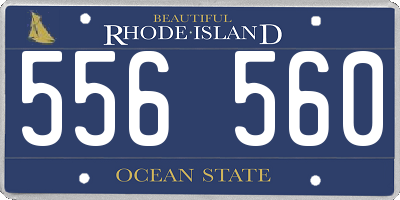 RI license plate 556560