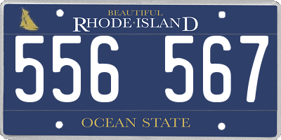 RI license plate 556567