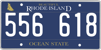 RI license plate 556618