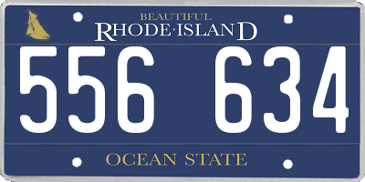 RI license plate 556634
