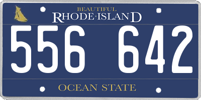 RI license plate 556642