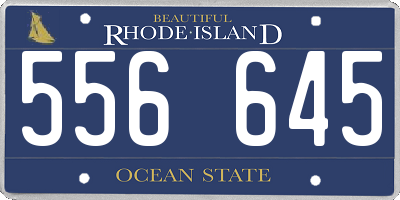 RI license plate 556645