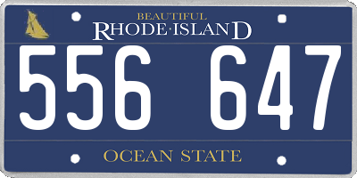 RI license plate 556647