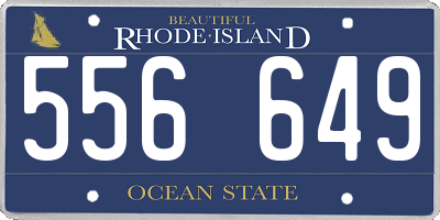 RI license plate 556649