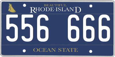 RI license plate 556666