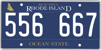 RI license plate 556667