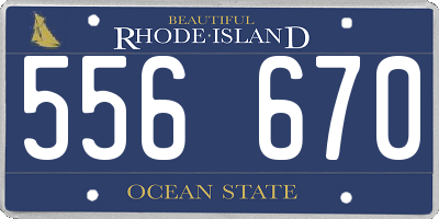RI license plate 556670
