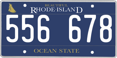 RI license plate 556678