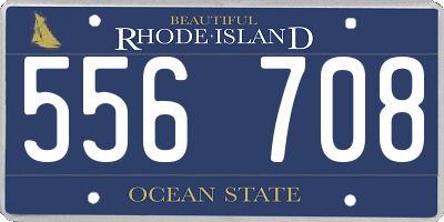 RI license plate 556708