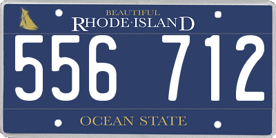 RI license plate 556712