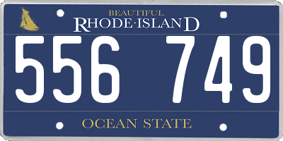 RI license plate 556749