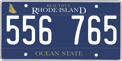 RI license plate 556765