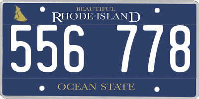 RI license plate 556778