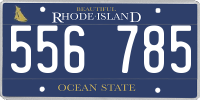 RI license plate 556785