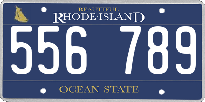 RI license plate 556789