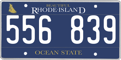 RI license plate 556839
