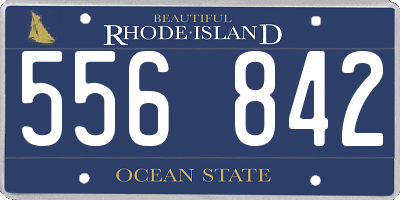 RI license plate 556842