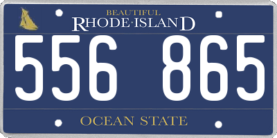 RI license plate 556865