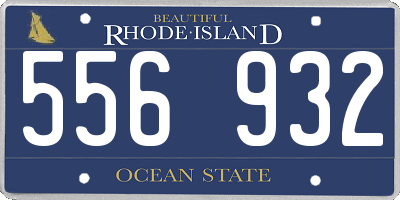 RI license plate 556932