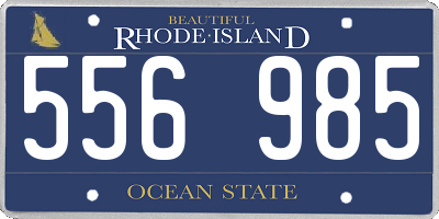 RI license plate 556985