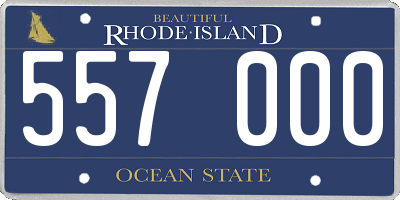 RI license plate 557000