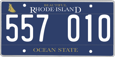 RI license plate 557010