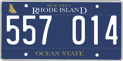 RI license plate 557014