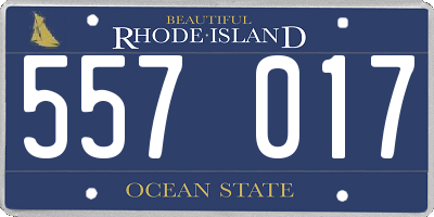 RI license plate 557017