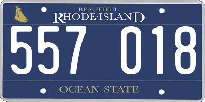 RI license plate 557018