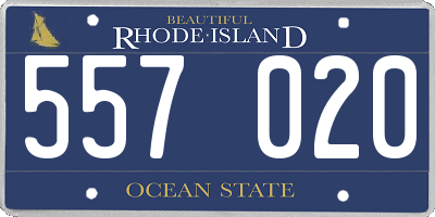 RI license plate 557020