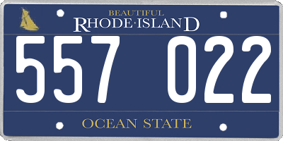 RI license plate 557022