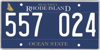 RI license plate 557024