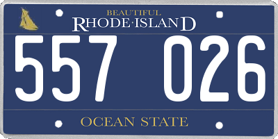 RI license plate 557026