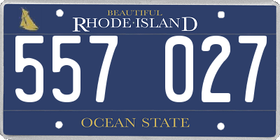 RI license plate 557027