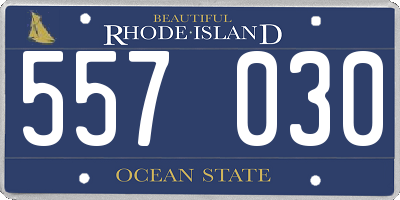 RI license plate 557030