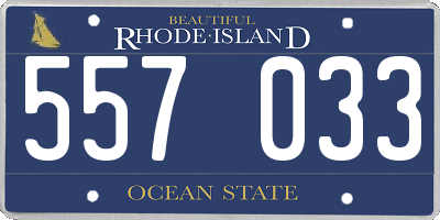 RI license plate 557033