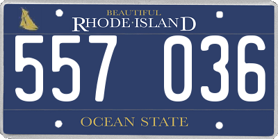 RI license plate 557036
