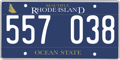 RI license plate 557038