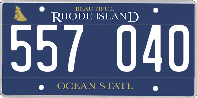 RI license plate 557040