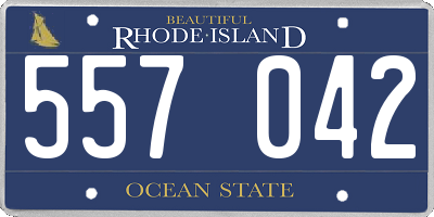 RI license plate 557042