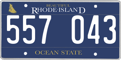 RI license plate 557043
