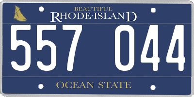 RI license plate 557044