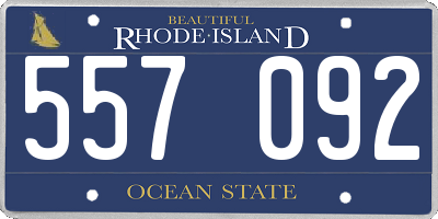 RI license plate 557092