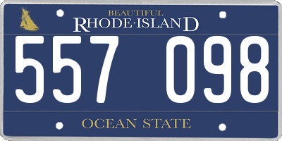 RI license plate 557098