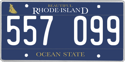 RI license plate 557099
