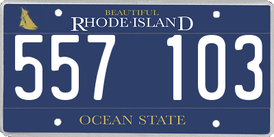 RI license plate 557103