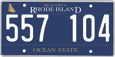 RI license plate 557104