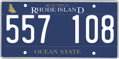 RI license plate 557108