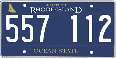 RI license plate 557112